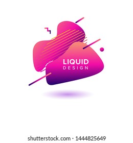 Color abstract liquid shape, fluid color overlap gradient background. Vector creative neon color design