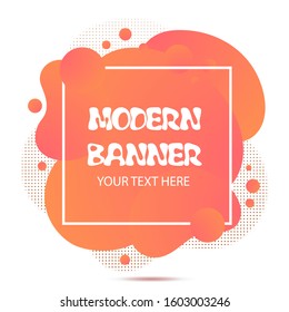 Color abstract liquid shape, halftone patterns, fluid color overlap gradient background