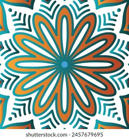  color abstract mandala flower design vector