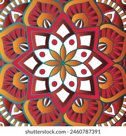 color abstract mandala flower design vector
