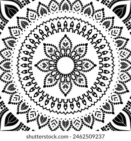 color abstract mandala flower design vector