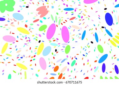 Color abstract motion, particle or random pattern generative art background. No overlapping. Vector illustration graphic.
