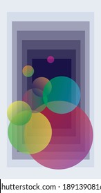 Color abstract paint background with spheres. Planet system. Modern screen vector design for mobile