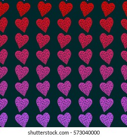Color abstract  pattern with hearts. 