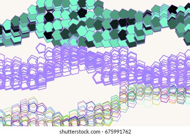 Color abstract pentagon pattern generative art background. Vector illustration graphic.