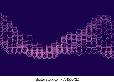 Color abstract pentagon pattern generative art background. Vector illustration graphic.