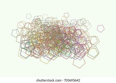 Color abstract pentagon pattern generative art background. Vector illustration graphic.