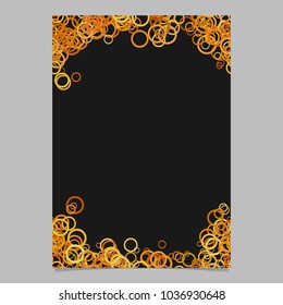 Color abstract random circle design flyer background template - trendy vector blank brochure border graphic design from rings