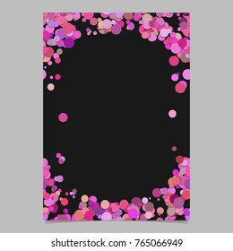 Color abstract random dot design card template - digital vector blank page frame illustration from dots