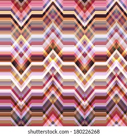 Color Abstract Retro Vector Striped Background, Fashion Zigzag Seamless Patterns of Colored Stripes