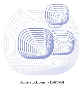 Color abstract rounded rectangle geometric pattern generative art background. Vector illustration graphic.
