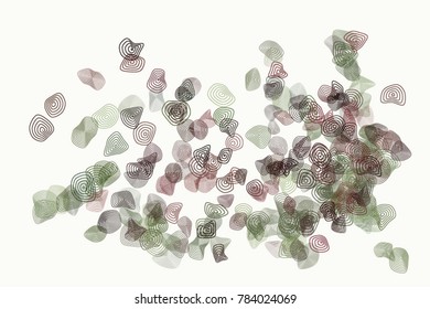 Color abstract rounded shapes geometric pattern generative art background. Vector illustration graphic.