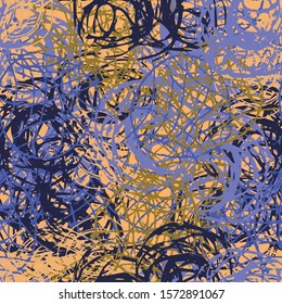 Color abstract seamless background. Randomly arranged repeating elements