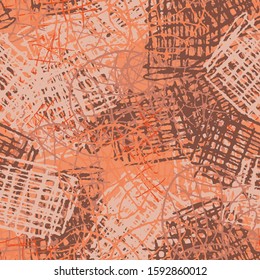 Color abstract seamless background. Randomly arranged repeating elements