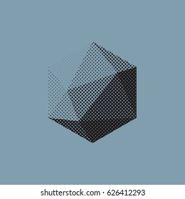 Color abstract shape with low-poly, polygonal triangular.