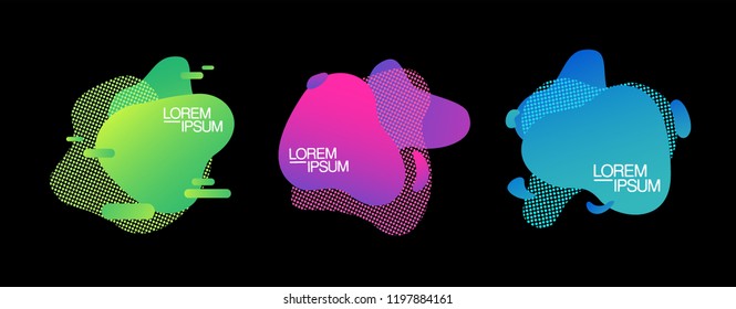 Color abstract shapes dynamic concept background. Unique decorative graphic elements. Banner art with a gradient shape. Minimal modern style colored composition