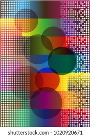 color abstract smooth vector background with dark circles and white polka dots