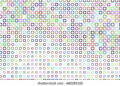 Color abstract square, rectangle pattern generative art background. 3D perspective view. Style of mosaic or tile. Vector illustration graphic.