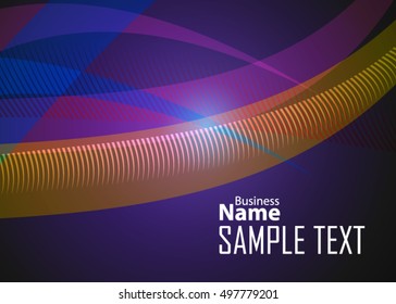 Color abstract template for card or banner. Metal Background with waves and reflections.