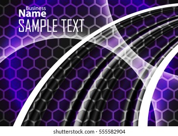 Color abstract template for card or banner. Metal Background with waves and reflections. Business background, silver, illustration. Illustration of abstract background with a metallic element
