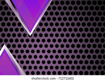 Color abstract template for card or banner. Metal Background with waves and reflections. Business background, silver, illustration. Illustration of abstract background with a metallic element