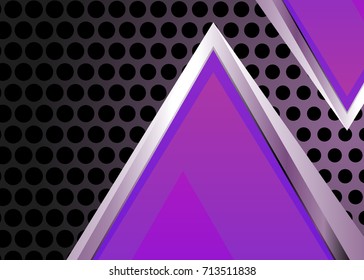 Color abstract template for card or banner. Metal Background with waves and reflections. Business background, silver, illustration. Illustration of abstract background with a metallic element