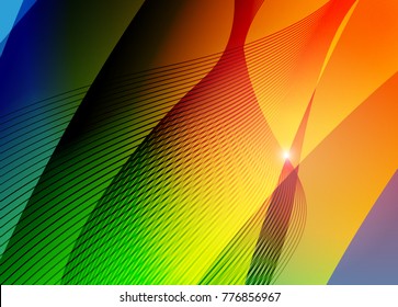 Color abstract template for card or banner. Metal Background with waves and reflections. Business background, silver, illustration. Illustration of abstract background with a metallic element