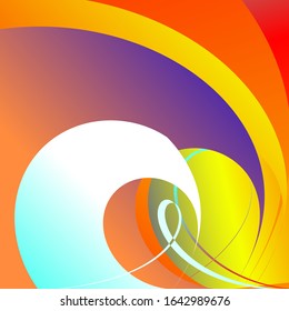 Color abstract template for a map or banner. gradient background with waves and reflections. Illustration of warm hues in geometric shapes.