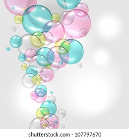 Color abstract with transparent bubbles. Vector background.