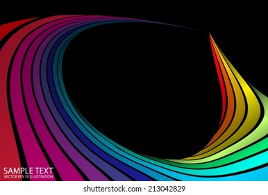 Color abstract vector curvatures background illustration - Colorful abstract vector design template illustration
