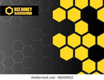 Color abstract vector honey background - vector illustration. pattern hexagons grey with structure of honeycomb and space to write your own text. Template with place for logo or business card