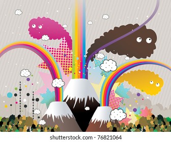 color abstract vector landscape vector