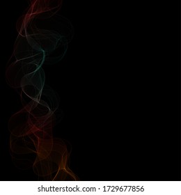color abstract wave on a black background. vector curved lines