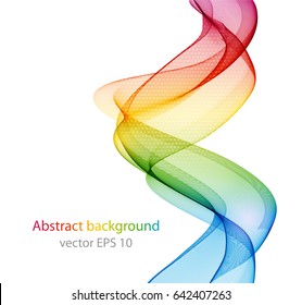 Color abstract wave on a light background