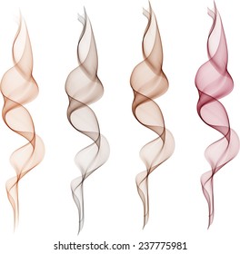 Color abstract waves isolate on white