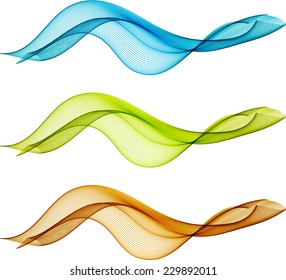 Color abstract waves isolated on white
