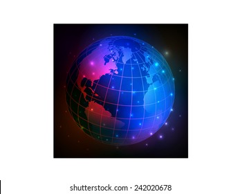 Color abstraction globe.Vector 