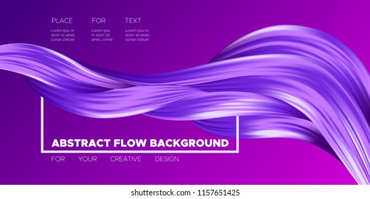 Color Abstraction. Purple Wavy Fluid Shapes. Trendy Vector Illustration EPS10 for Your Creative Design. Beautiful Interweaving. Color Poster with Flowing Liquid for Business Card, Banner, Cover.