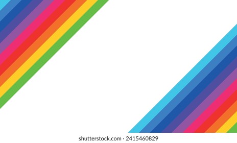color abstraction, rainbow stripes, LGBT colors on a transparent background, colored pencils and paints