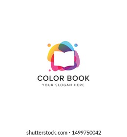 color academy book logo vector icon