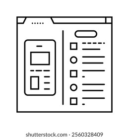 color accessibility ux ui design line icon vector. color accessibility ux ui design sign. isolated contour symbol black illustration
