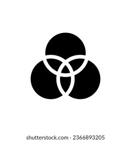 Color adjustment black glyph ui icon. RGB model. Simple filled line element. User interface design. Silhouette symbol on white space. Solid pictogram for web, mobile. Isolated vector illustration