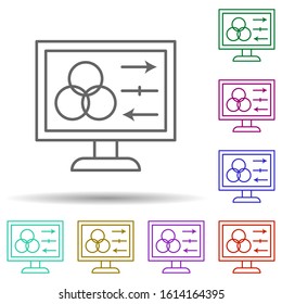 Color adjustment, computer, charts multi color style icon. Simple thin line, outline vector of editorial design icons for ui and ux, website or mobile application