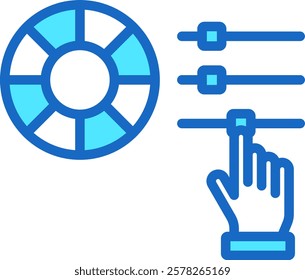 Color Adjustment Icon Blue Color Vector Illustration