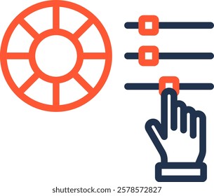 Color Adjustment Icon Color Line Vector Illustration