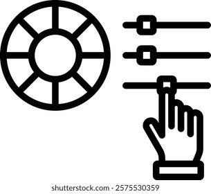 Color Adjustment Icon Outline Vector Illustration