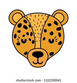 color adorable leopard head wild animal