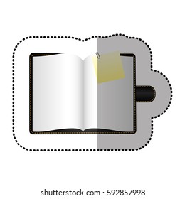 color agenda with big paper note, vector illustraction design image