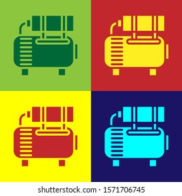 Color Air compressor icon isolated on color background.  Vector Illustration