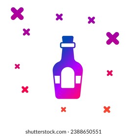 Color Alcohol drink Rum bottle icon isolated on white background. Gradient random dynamic shapes. Vector